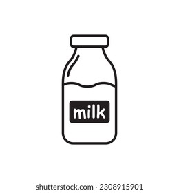 Icono del vector del frasco de leche. Diseño de letreros planos de leche natural. Pictograma con símbolo de leche. icono de interfaz de usuario de UX