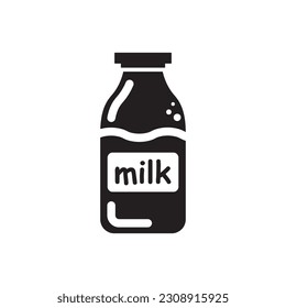 Icono del vector del frasco de leche. Diseño de letreros planos de leche natural. Pictograma con símbolo de leche. icono de interfaz de usuario de UX