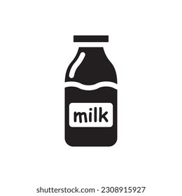 Icono del vector del frasco de leche. Diseño de letreros planos de leche natural. Pictograma con símbolo de leche. icono de interfaz de usuario de UX