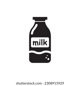 Milk bottle vector icon. Natural milk flat sign design. Milk symbol pictogram. UX UI icon