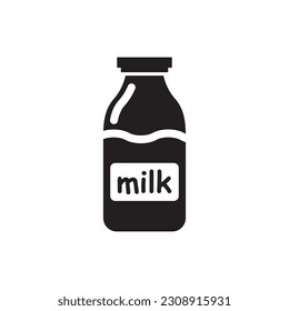 Icono del vector del frasco de leche. Diseño de letreros planos de leche natural. Pictograma con símbolo de leche. icono de interfaz de usuario de UX