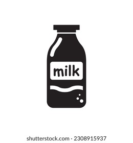 Milk bottle vector icon. Natural milk flat sign design. Milk symbol pictogram. UX UI icon