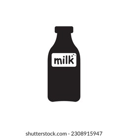 Milchflasche, Vektorsymbol. Natürliche Milch flach Schilder Design. Milchsymbol Piktogramm. UX-UI-Symbol