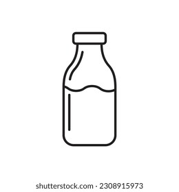 Milchflasche, Vektorsymbol. Natürliche Milch flach Schilder Design. Milchsymbol Piktogramm. UX-UI-Symbol