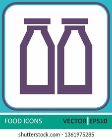 Milk, Milk bottle. Vector Icon. Simple vector illustration for graphic and web design.