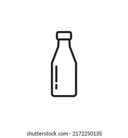 Milk bottle vector icon. solid line flat design icon isolated on white background