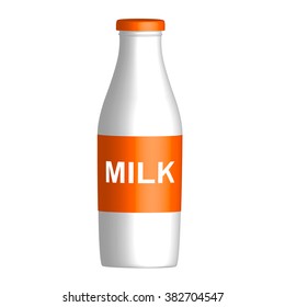 milk in a bottle vector illustration