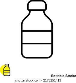 Milk Bottle Vector Line Icon
