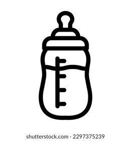 Milk Bottle Vector Line Icon Design