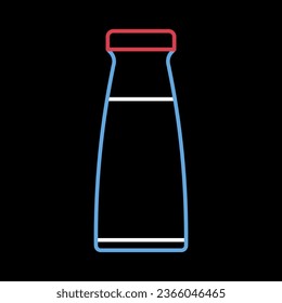 Milchflasche, Vektorgrafik auf schwarzem Hintergrund Symbol. Produktzeichen für Milcherzeugnisse. Graph-Symbol für das Kochen von Webseiten und Apps-Design, Logo, App, Benutzeroberfläche