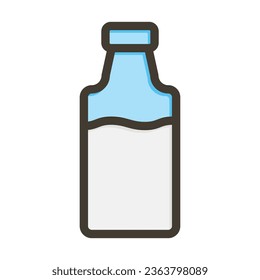 Milk Bottle Vector Thick Line Filled Colors Icon For Personal And Commercial Use.
