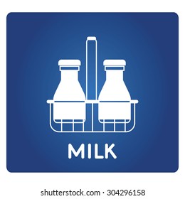 milk bottles in basket
