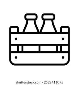 Milk bottles in crate, milk bottles icon design in modern style