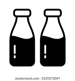 Milk bottles in crate, milk bottles icon design in modern style