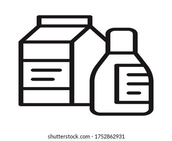 vector de icono de botellas de leche para web y aplicación