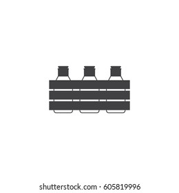  Milk Bottles Vector Icon.