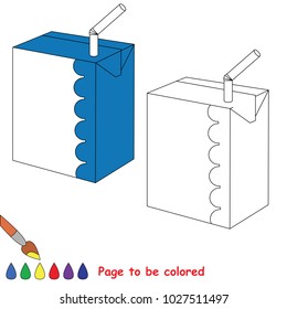 Milk Box to be colored, the coloring book for preschool kids with easy educational gaming level.