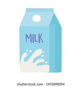 icono de bebida de la caja de leche aislado