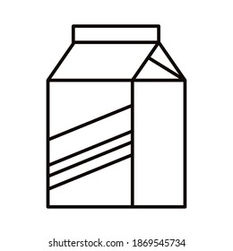 milk box beverage line style icon vector illustration design