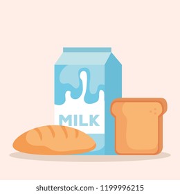 milk box with bread