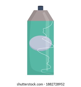 Milk box in cartoon style isolated on white background. Vector illustration of a pack of milk or juice.