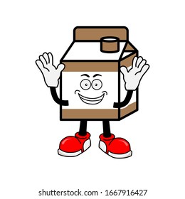 Dibujo vectorial de caja de leche sobre diseño moderno 
