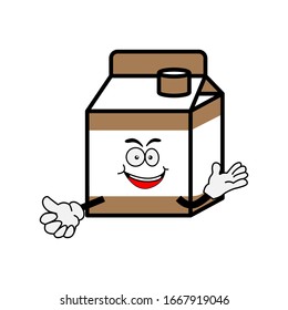 Milk box cartoon vector illustration on cute and trendy design