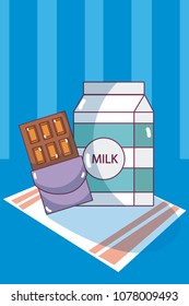 Milk box and chocolate