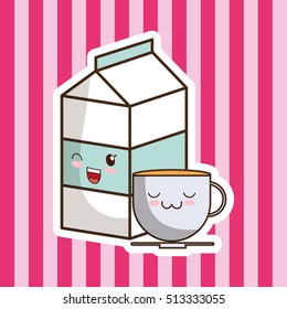 milk box coffee cartoon