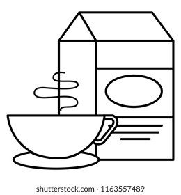 milk box with coffee cup