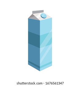 milk box design element for illustration. flat icon.