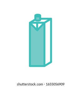 milk box dou color style icon design, dairy breakfast food fresh natural healthy product calcium and nature theme Vector illustration