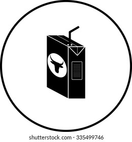 milk box with drinking straw symbol