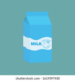 Milk box flat design vector illustration
