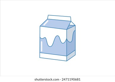 Milk Box Flat Sticker Design