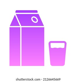 Cuadro de leche Diseño de iconos de gradiente de glifo