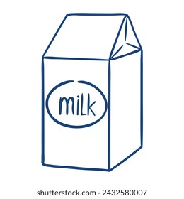 Milk box. Hand drawn vector illustration.