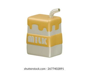 milk box icon 3d illustration render