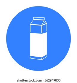 Milk box icon black. Single bio, eco, organic product icon from the big milk black.