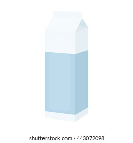 Milk box icon cartoon. 