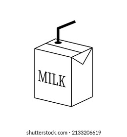 Milk box icon design isolated on white background