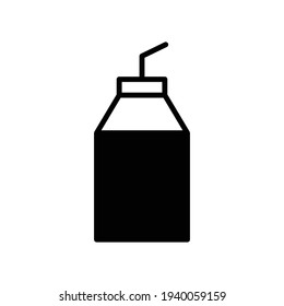 Milk box icon. Editable stroke. Design template vector