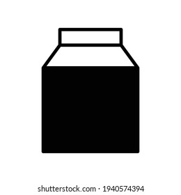 Milk box icon. Editable stroke. Design template vector