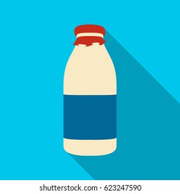 Milk box icon flat. Single bio, eco, organic product icon from the big milk flat.