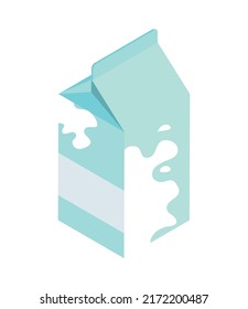 icono de caja de leche aislado isométrico