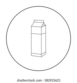 Milk box icon outline. Single bio, eco, organic product icon from the big milk outline.