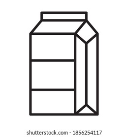 milk box icon over white background, line style, vector illustration