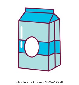 icono de la caja de leche sobre fondo blanco, estilo de línea y relleno, ilustración vectorial