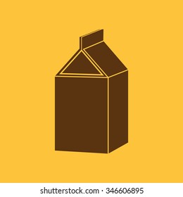The milk box icon. Packing and container symbol. Flat Vector illustration