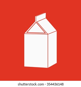 The milk box icon. Packing and container symbol. Flat Vector illustration